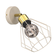 Applique industriale Parkla 1xE27 beige/oro Luminex