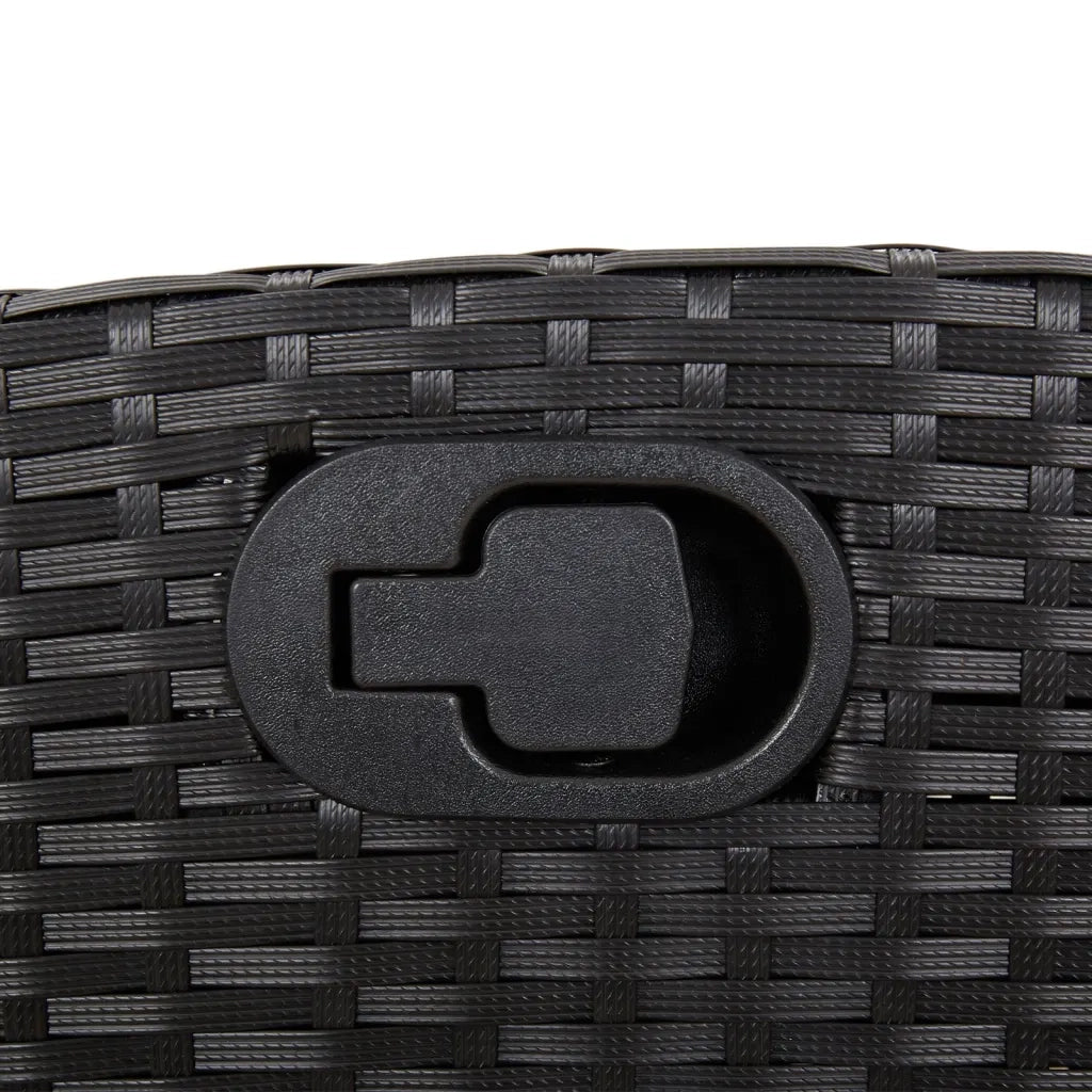 Set da Pranzo da Giardino 7 pz Nero con Cuscini in Polyrattan 3212903