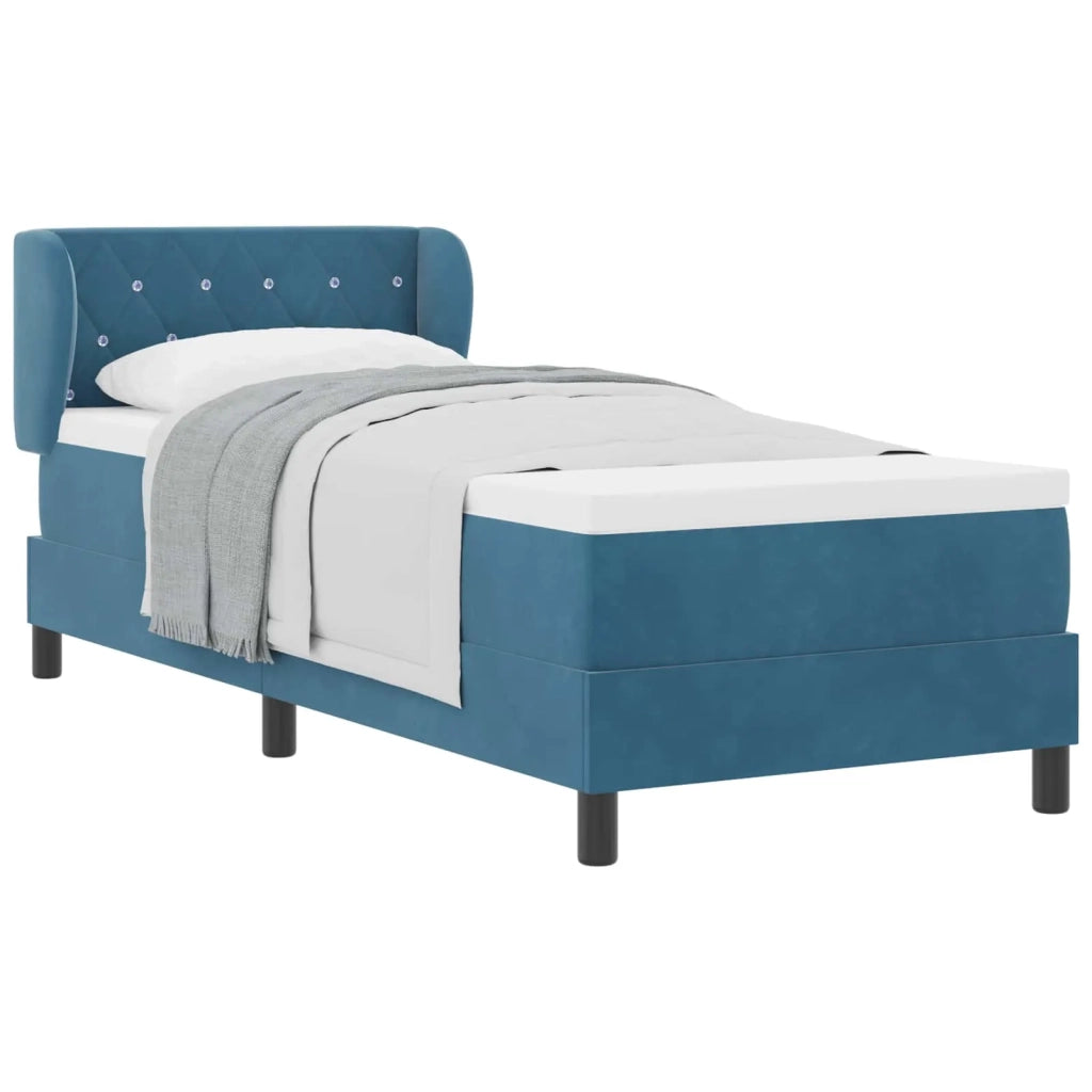 Letto a molle con testiera Blu scuro 80 x 200 cm Velluto 3340308