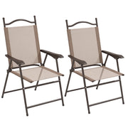 Sedie Pieghevoli con Braccioli ¨C Minimal ¨C Tessuto, Marrone
