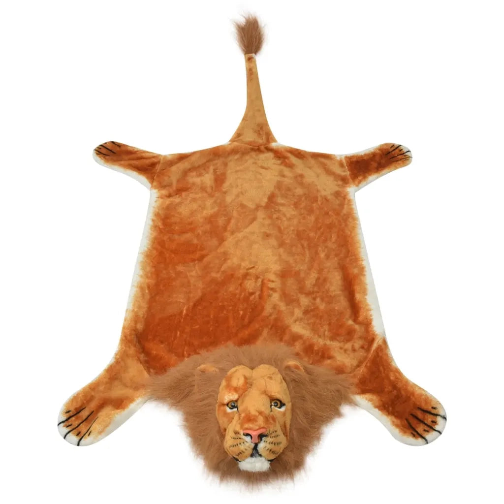 Tappeto di Peluche a Forma di Leone 205 cm Marrone 80172