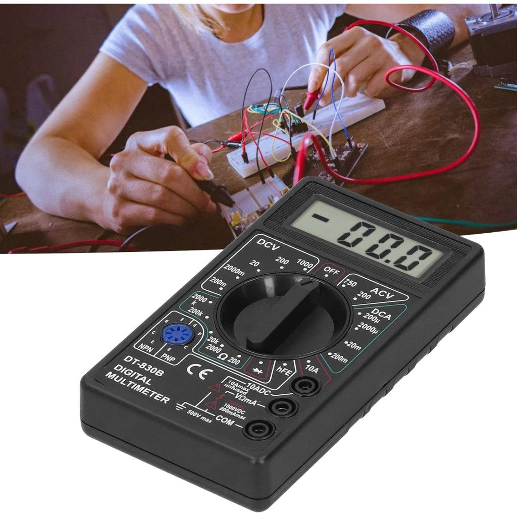 Multimetro Digitale Mini DT-830B – Display LCD, Misura Tensione AC/DC, Corrente, Resistenza | Compatto e Preciso