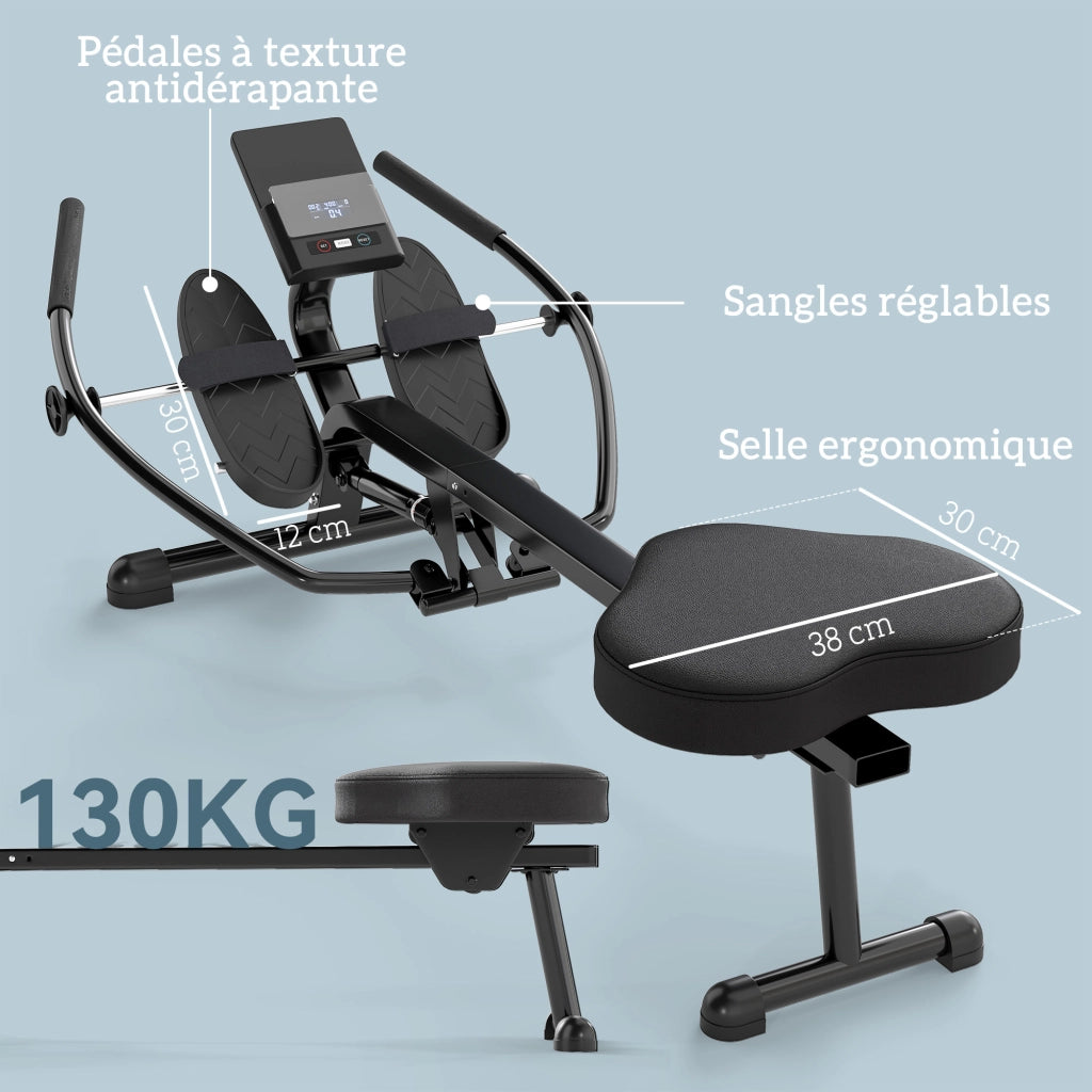 Vogatore 12 livelli idraulico con schermo LCD ¨C zephmum ¨C 130 kg max, nero