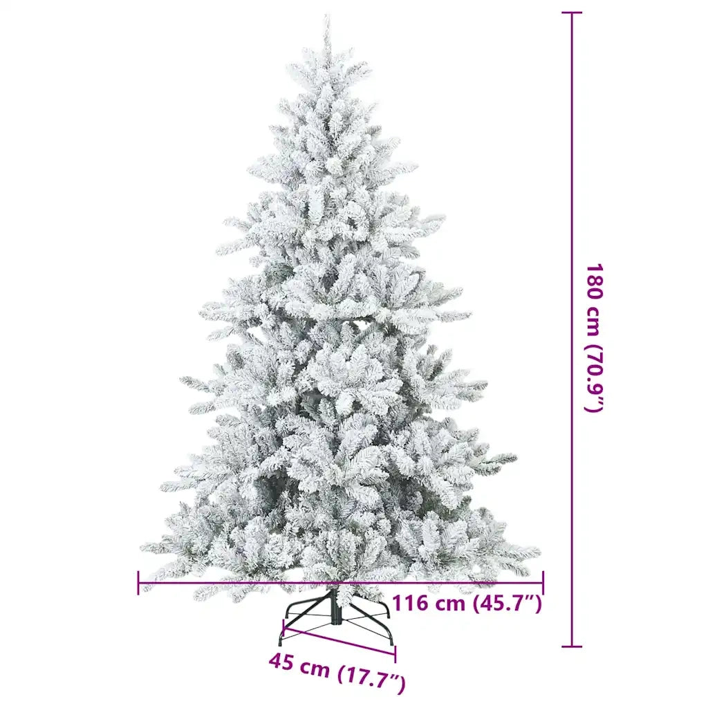 Albero di Natale Artificiale Snodato Foderato di Neve Bianco 42019328