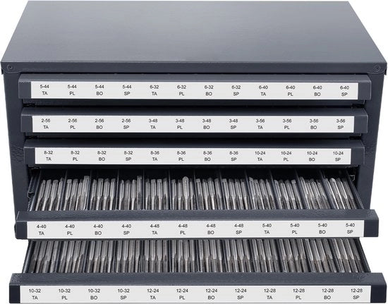 Kraanorganizzatore con cinque cassetta per gru per nr. 2–56–12–28, spaziale opbergruimte con 60 contenitori e etichette, staccabile