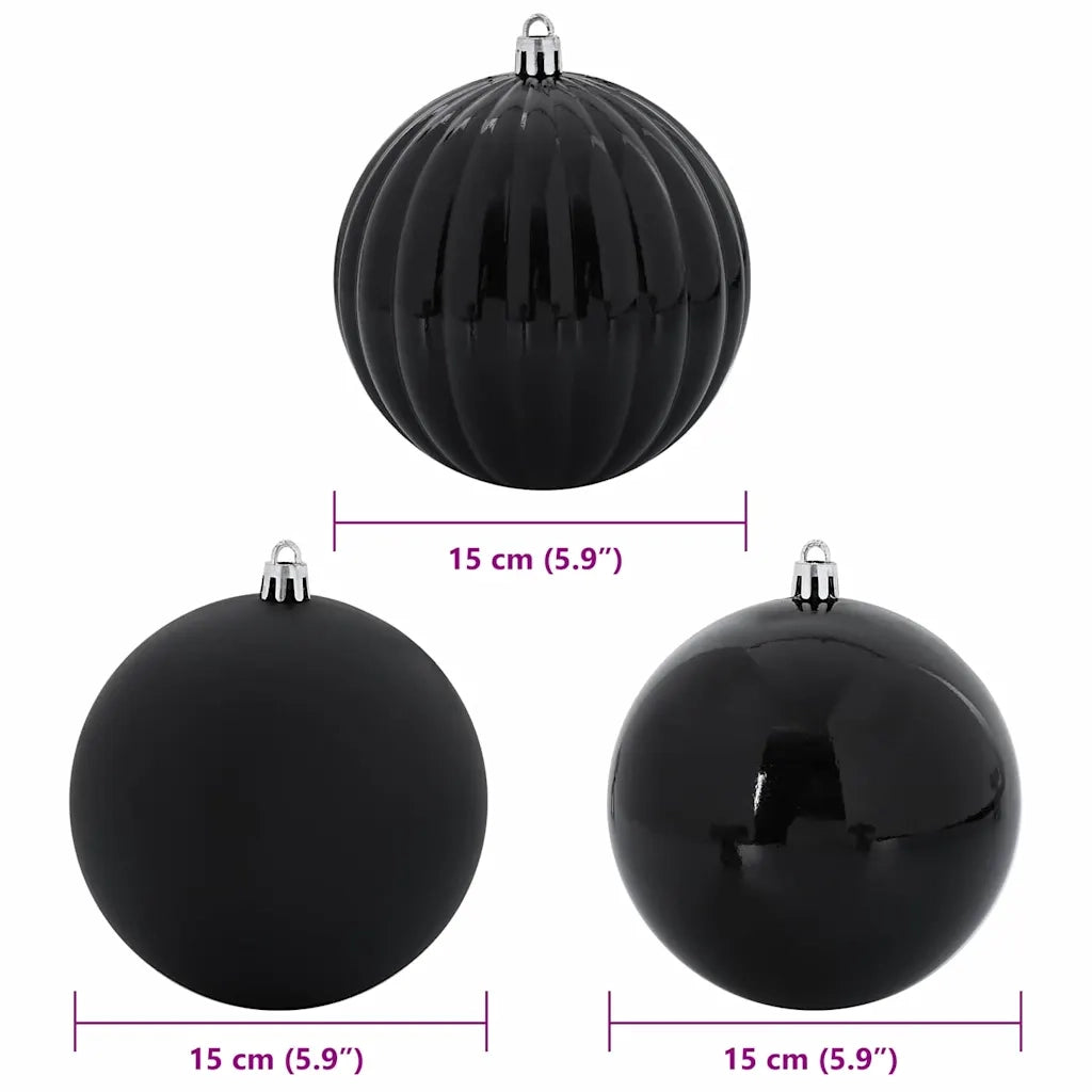 Set di Palline di Natale XL 9 pcs Nero Plastica 42018858