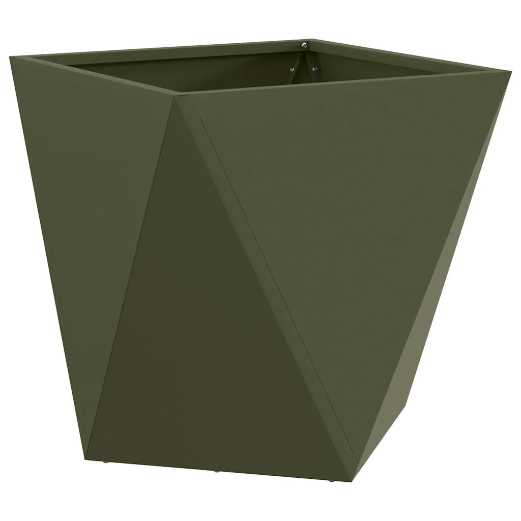 Fioriera Verde oliva 40 x 40 x 40 cm Acciaio 883828