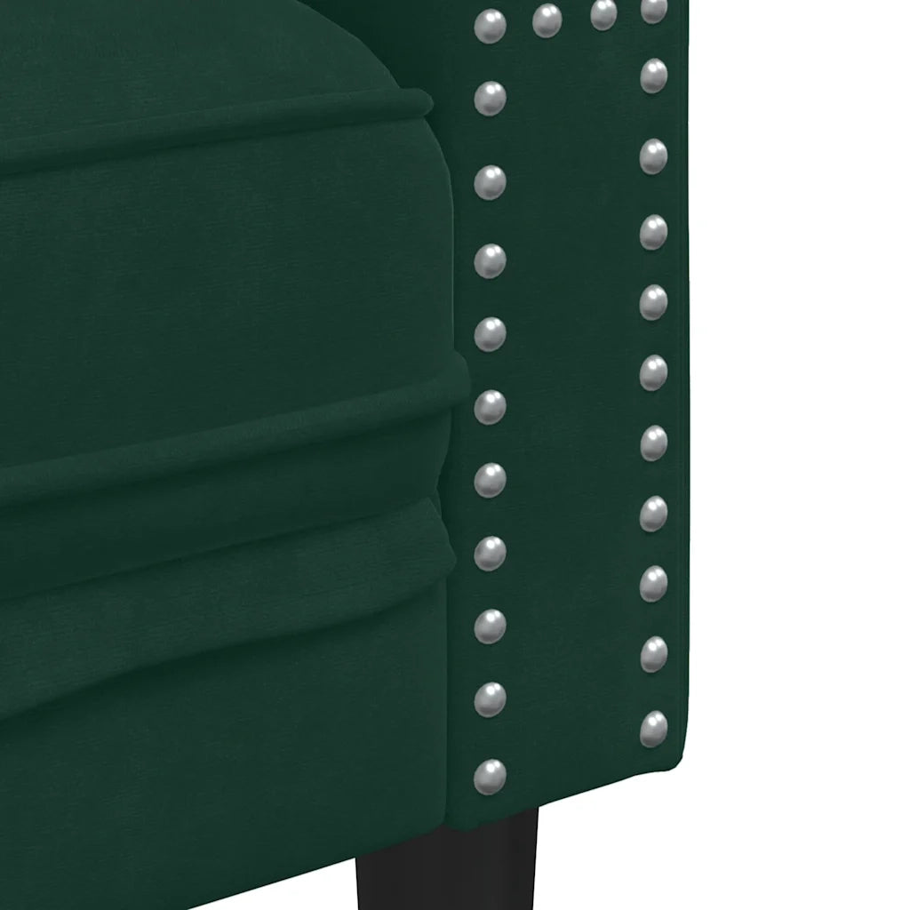 Set Divani Chesterfield 2pz con Cuscini Verde Scuro Velluto 3209293