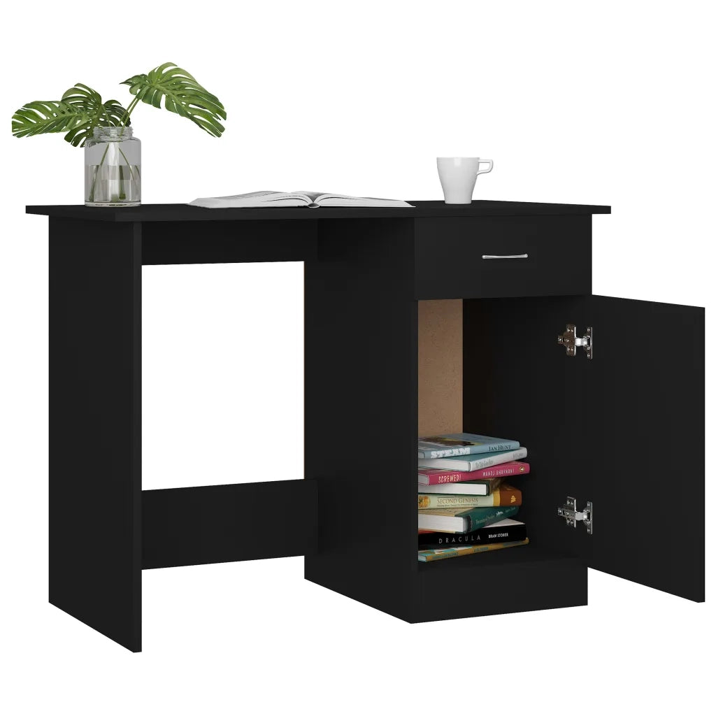 Scrivania Nera 100x50x76 cm in Legno Multistrato 801081