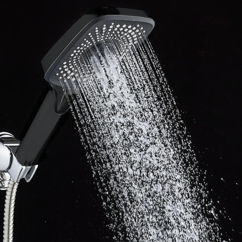 Doccia Square nera con pulsante 3 getti