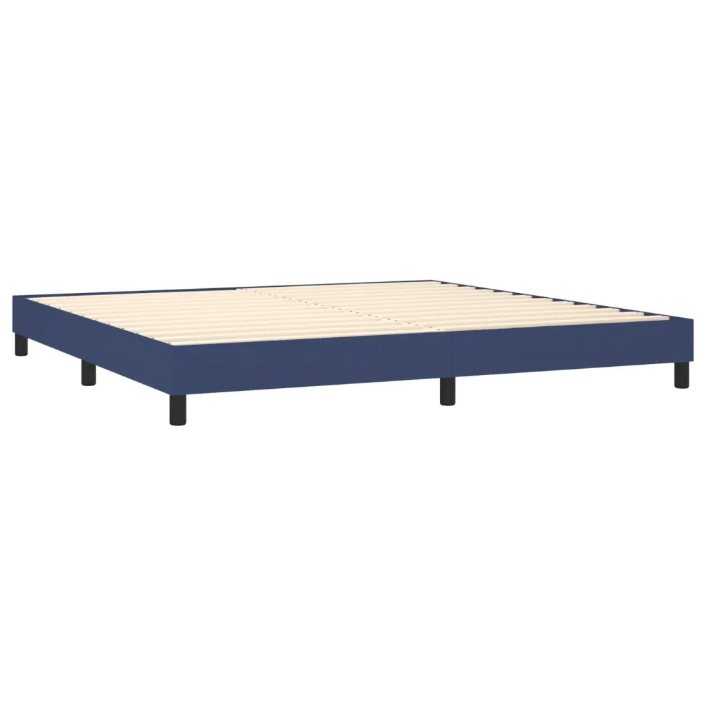 Letto a Molle Materasso e LED Blu 200x200cm in Tessuto 3133347