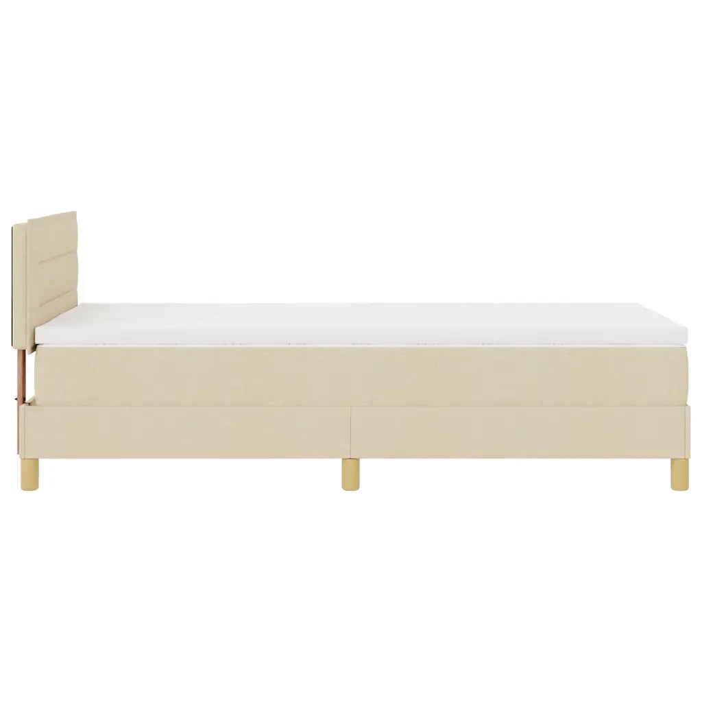 Letto a molle con cuscino Crema 80 x 200 cm Tessuto 3338802