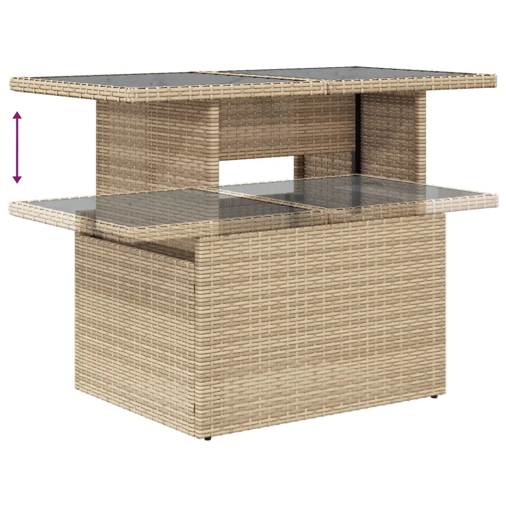 Set Divani da Giardino 7 pz con Cuscini Beige in Polyrattan 3267129
