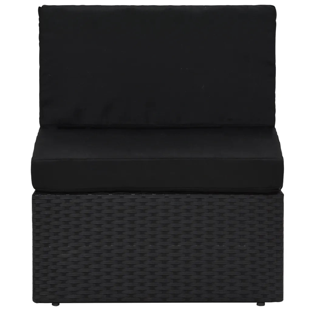 Set Divani da Giardino 9 pz con Cuscini in Polyrattan Nero 3067138