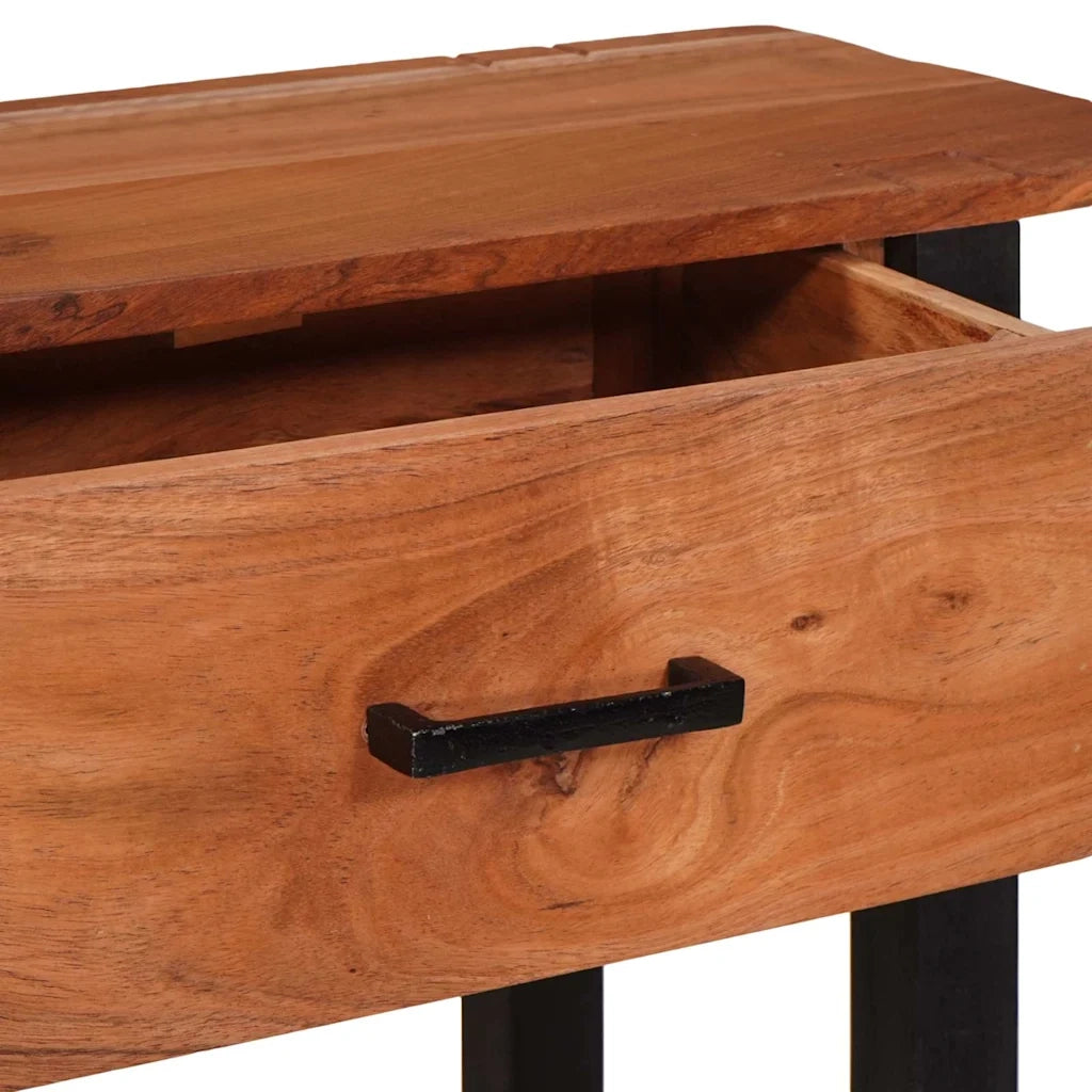 Tavolo consolle con cassetto Marrone e Nero 110 x 30 x 75 cm 4104004