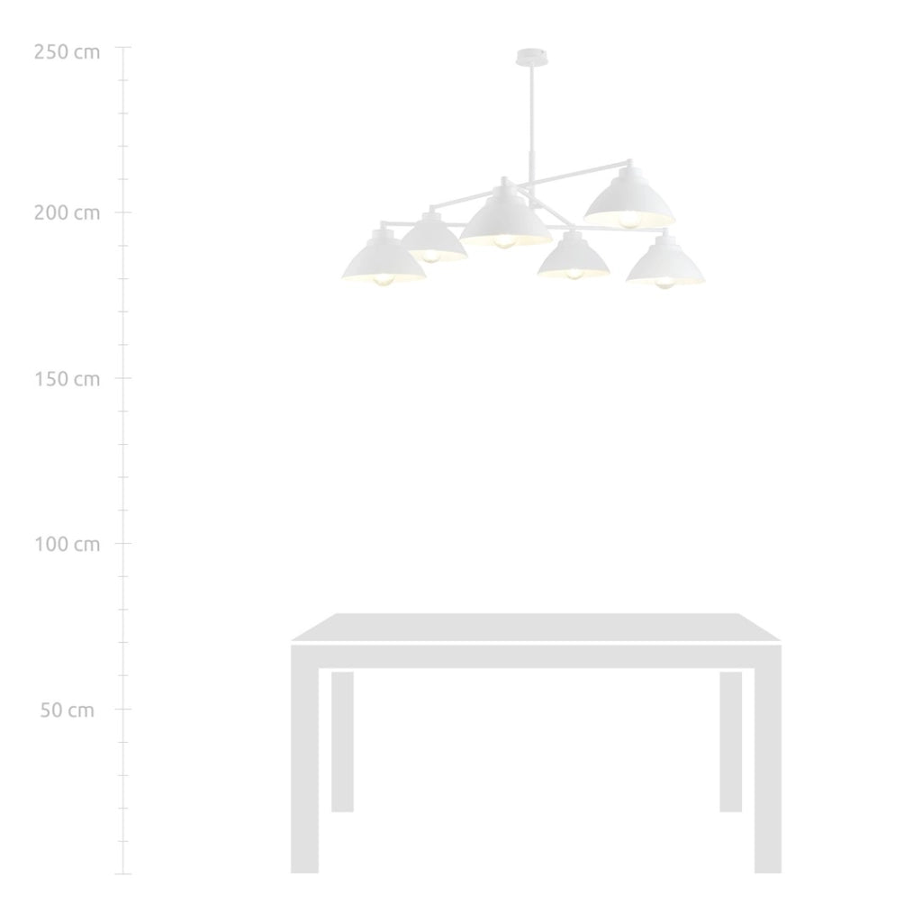 Lampadario Maverick 6 luci bianco Emibig 100 cm E27