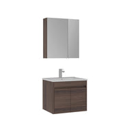 Set mobile lavabo con specchio (2 pezzi) "Side 65 v2" - 65 x 45 x 52 cm - Noce