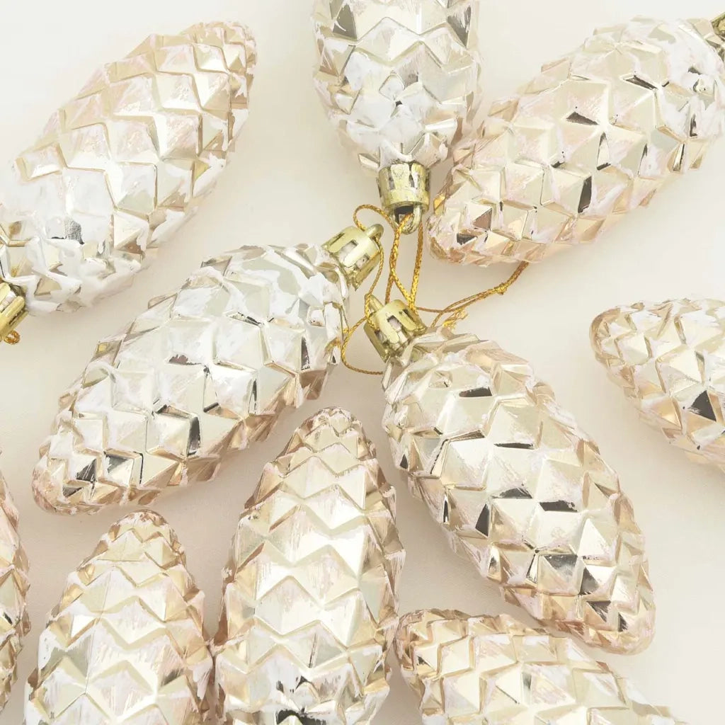 Palla di pino di Natale 40 pcs Champagne Plastica 42018893