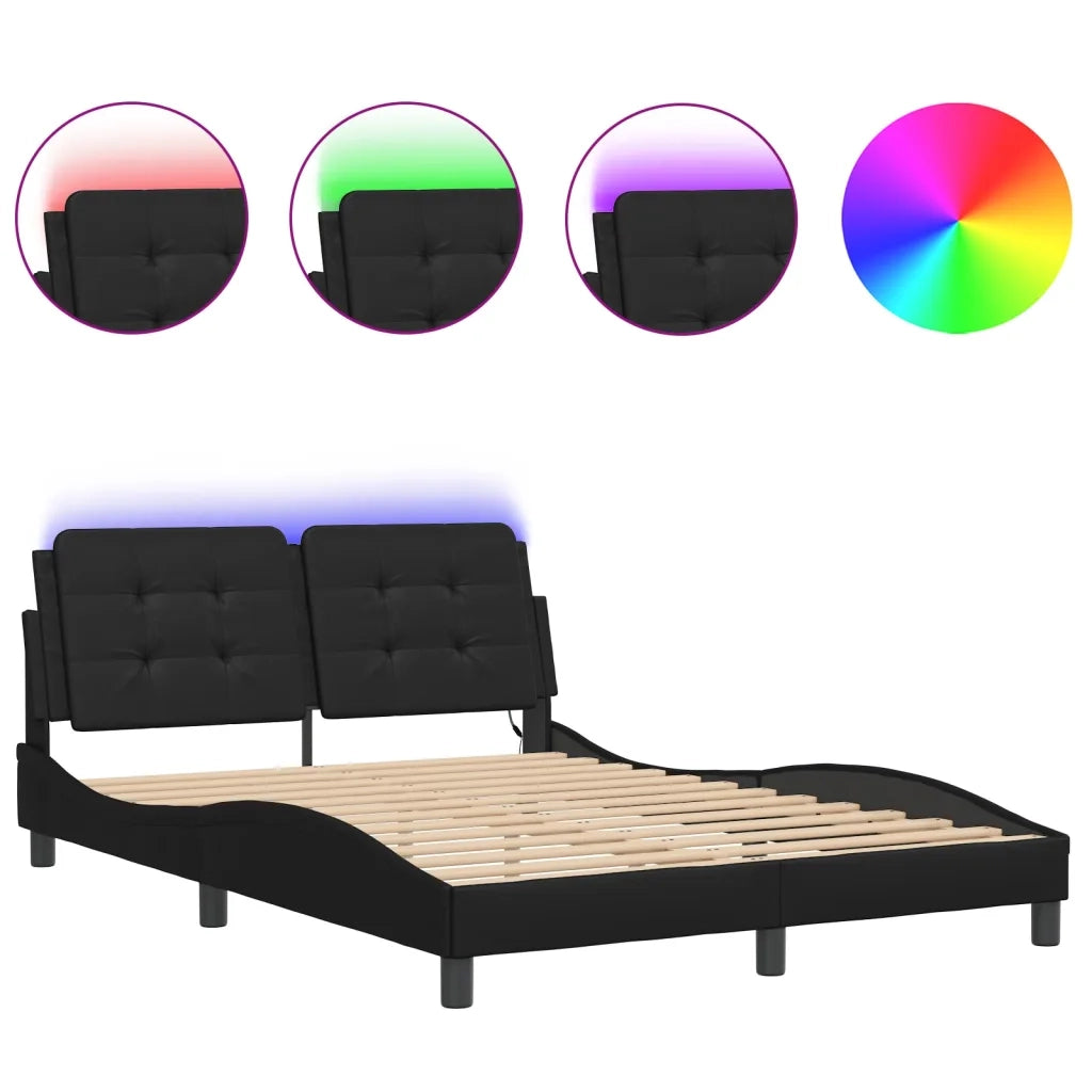 Giroletto con LED senza Materasso Zadar Nero 140x190 cm