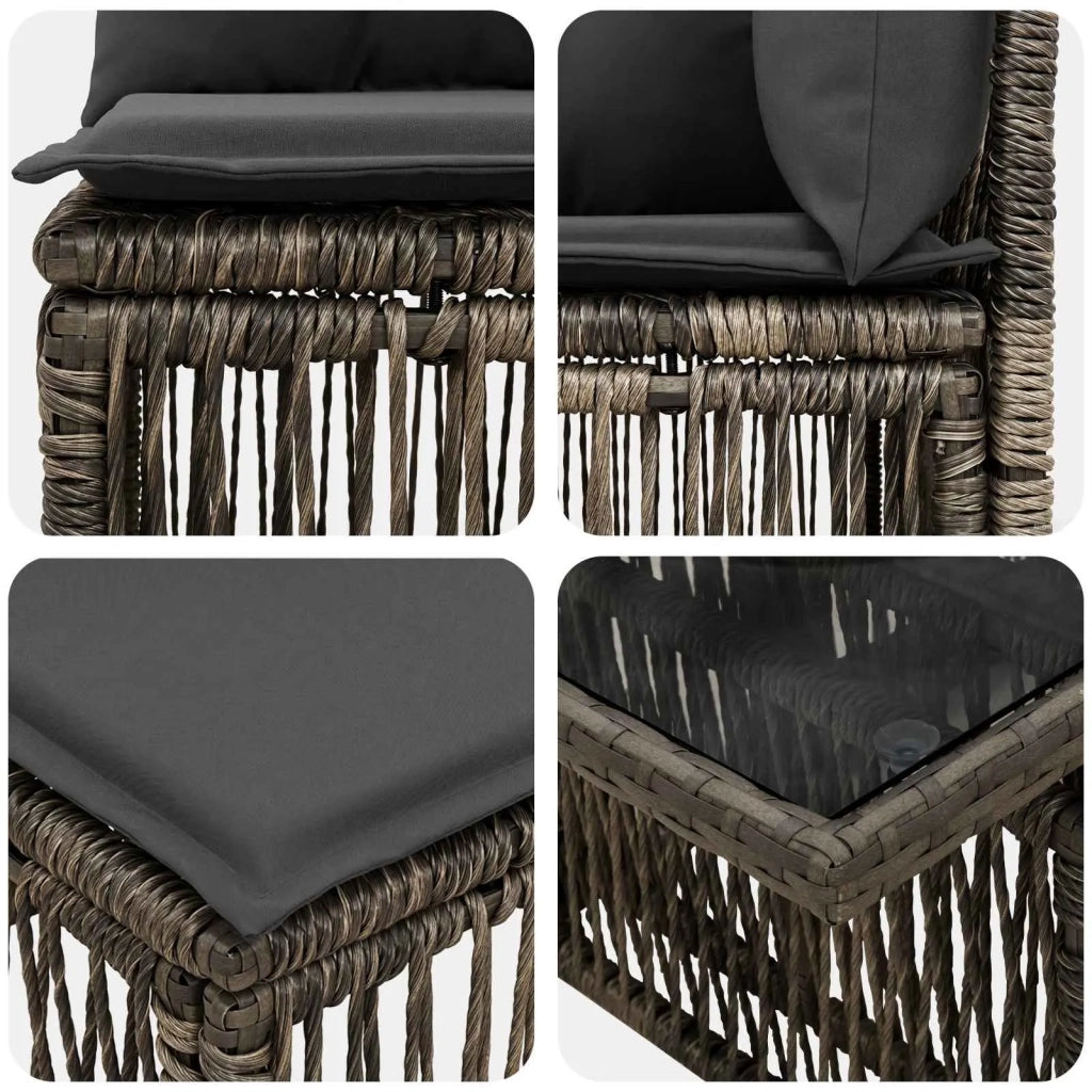 Set Divano da Giardino 11 pz Grigio polyrattan 3436526