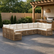 Set Divano da Giardino 10 pz Beige polyrattan 3434940