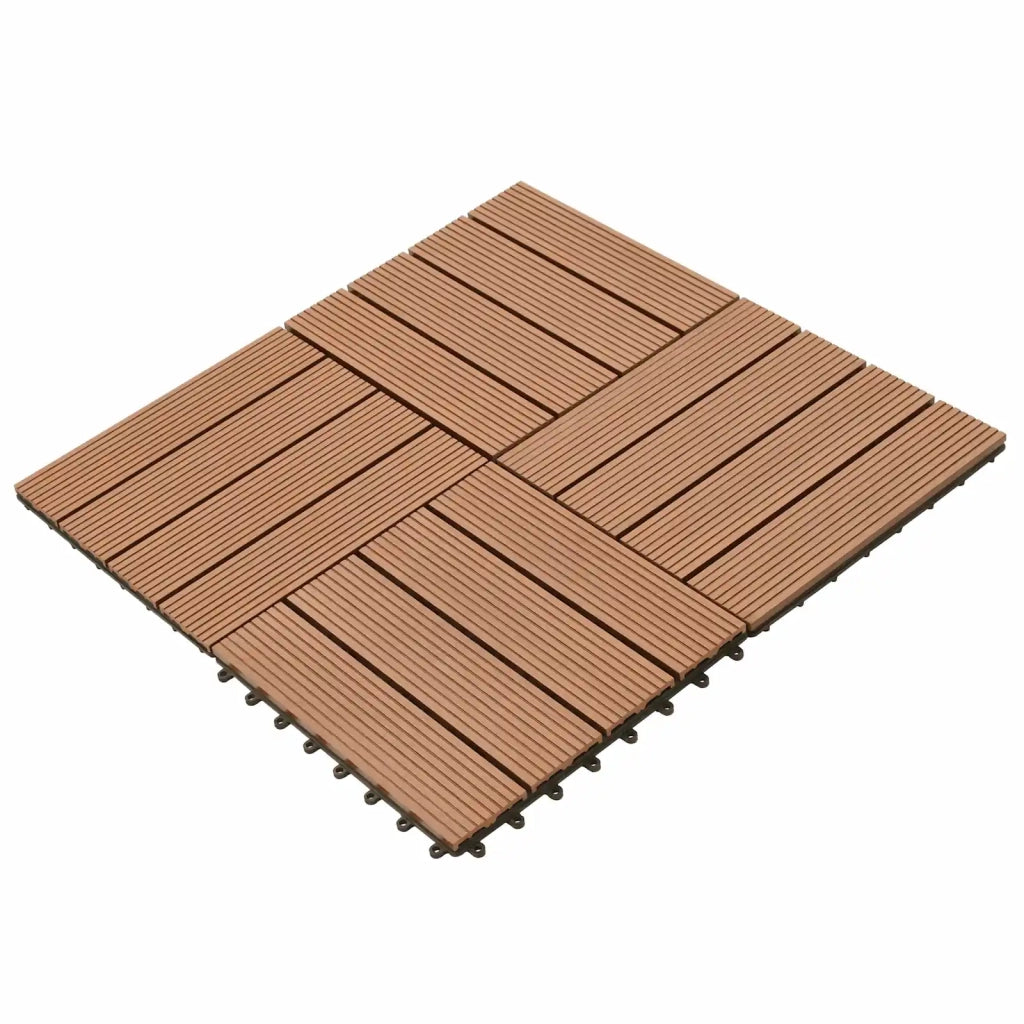 Piastrella per Decking 22 pz Marrone 30 x 30 cm WPC CFW3600907