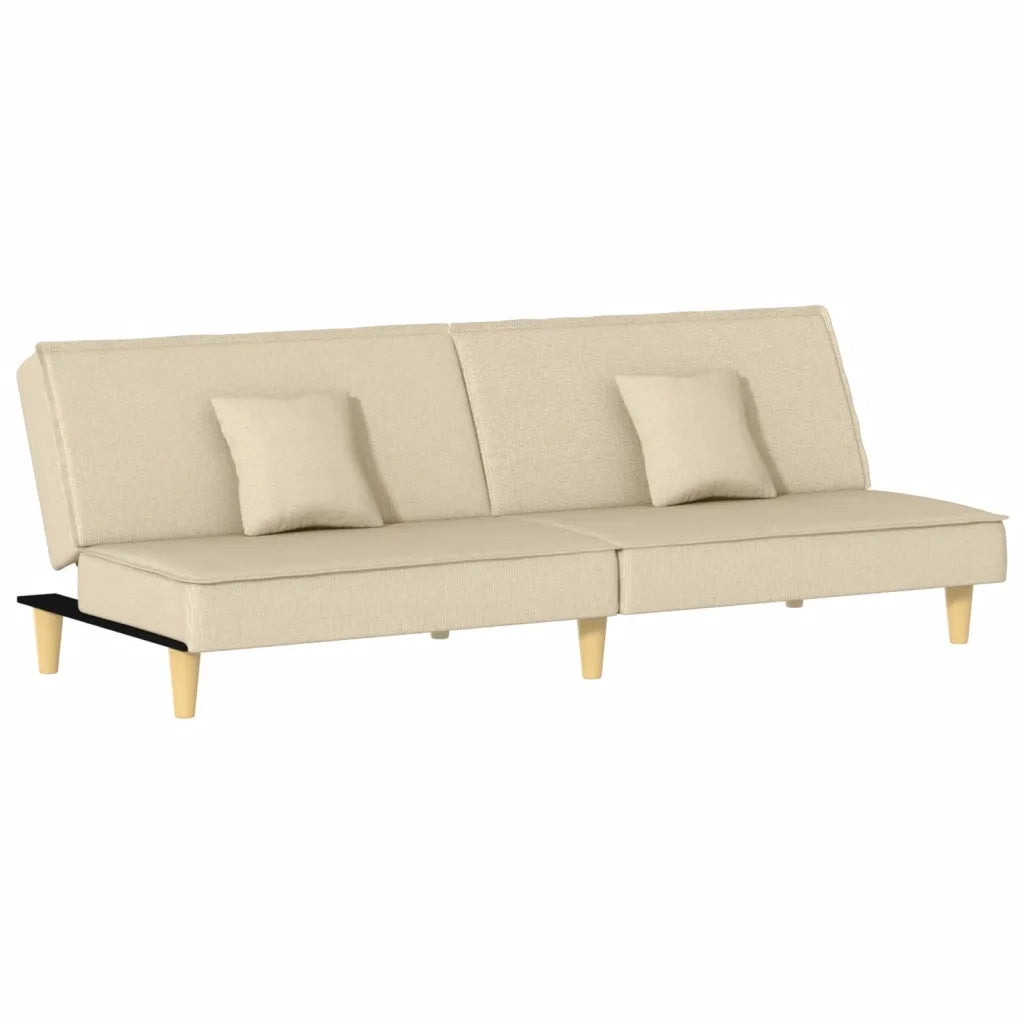 Divano Letto Crema in Tessuto 351903