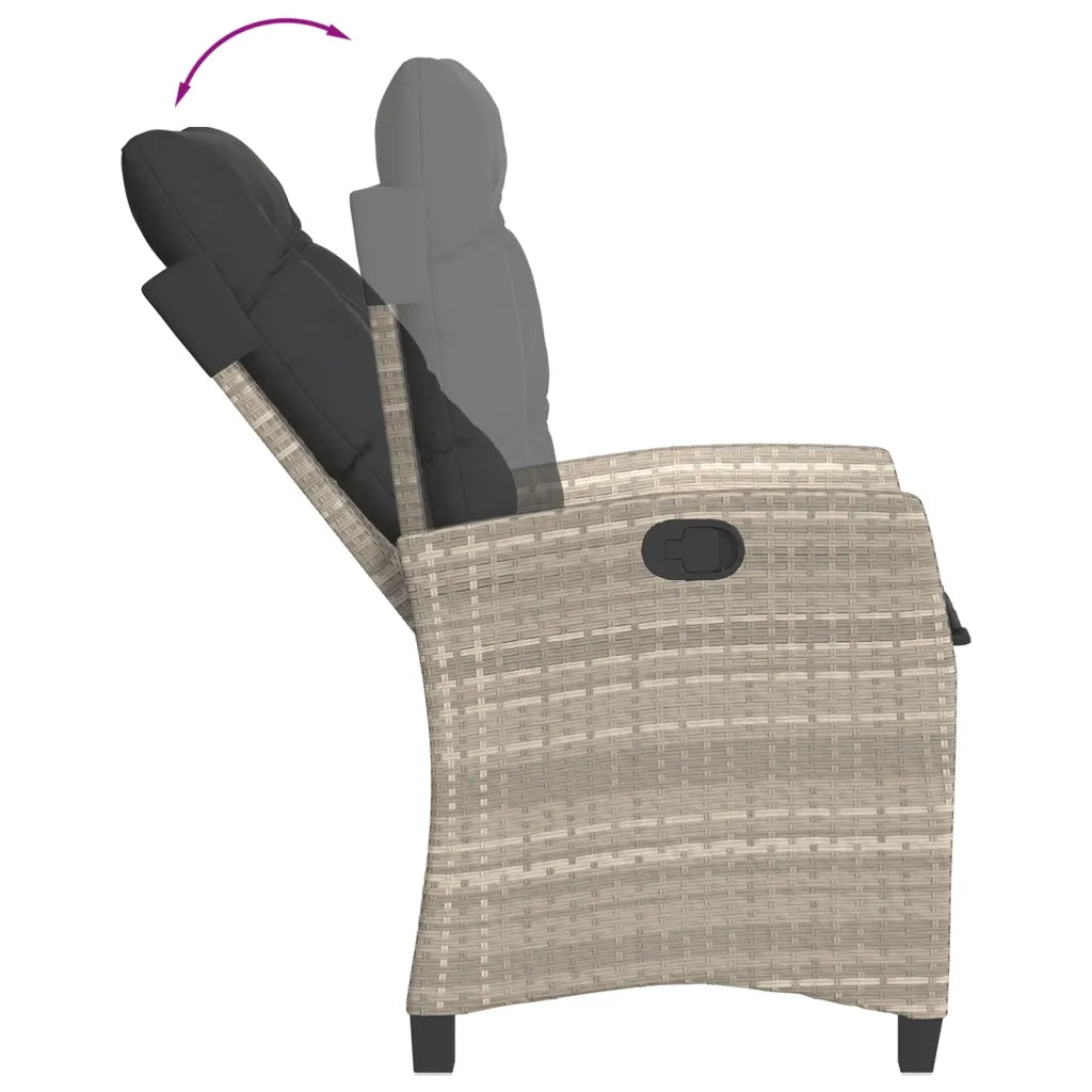 Set da Bistrò 3 pz con Cuscini Grigio Chiaro in Polyrattan 365230