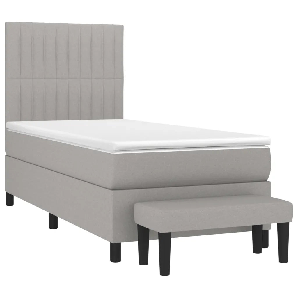 Giroletto a Molle con Materasso Grigio Chiaro100x200 cm Tessuto 3136733