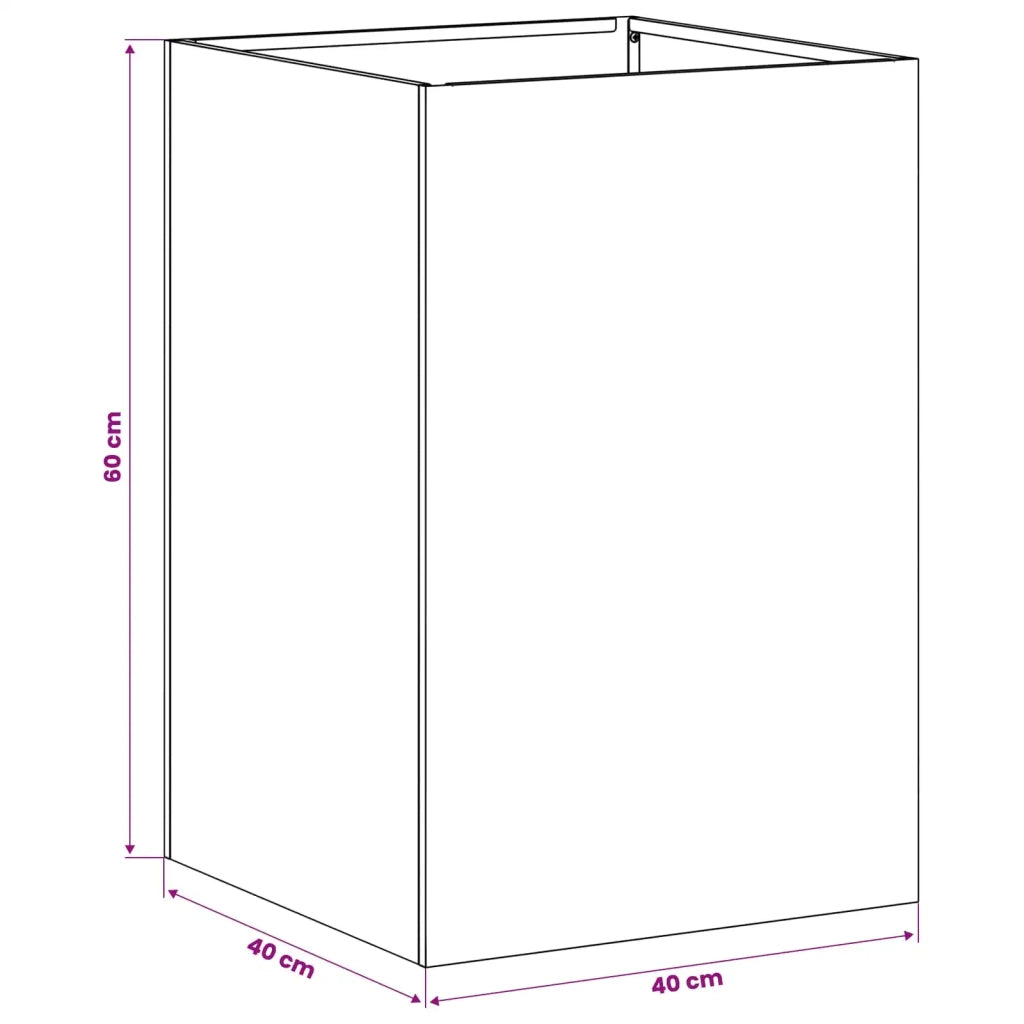 Vaso da giardino Antracite 40 x 40 x 60 cm 8005878