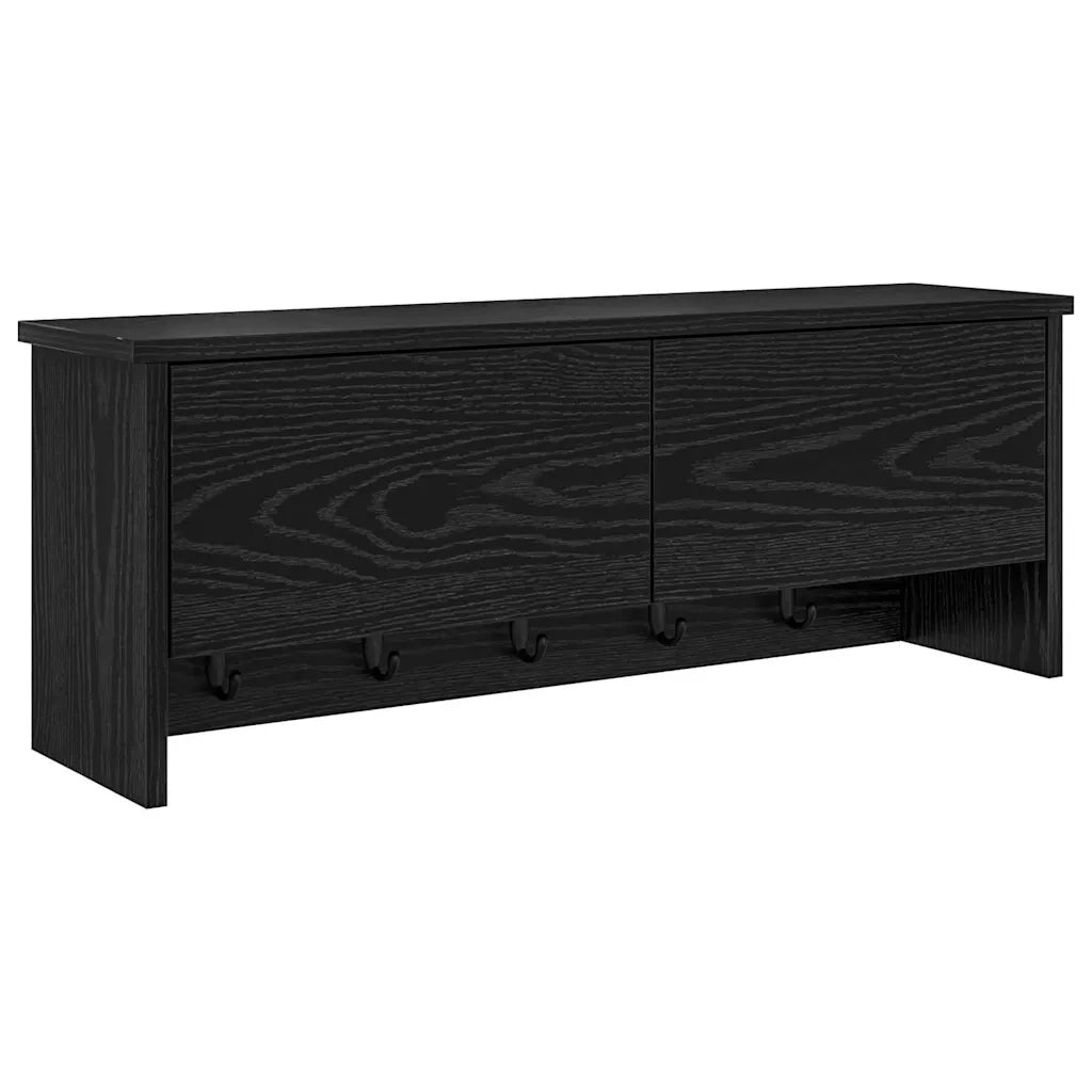 Appendiabiti a muro con lo scaffale Rovere Nero 80 x 20 x 30 cm CFW5520336