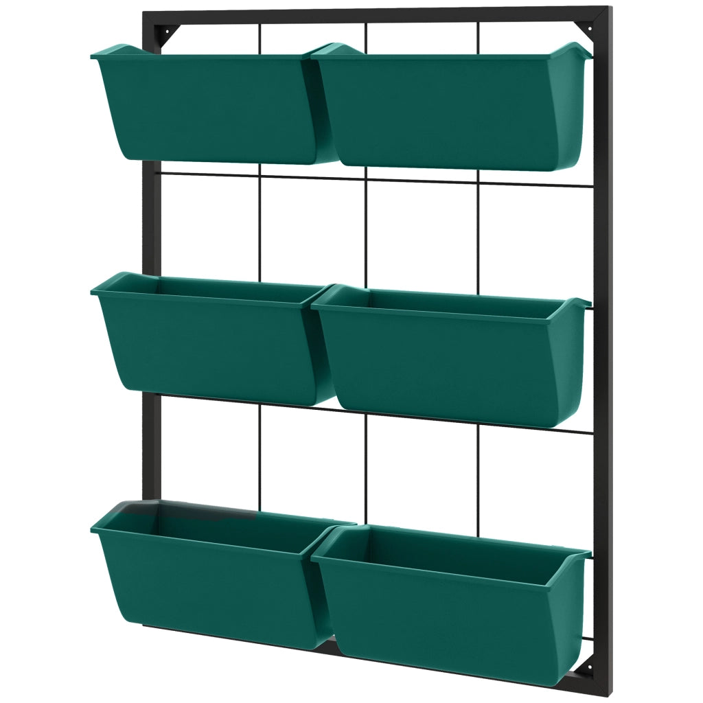 Orto Verticale da Parete ¨C Minimal ¨C Verde, Acciaio e Plastica, 52x14x66 cm