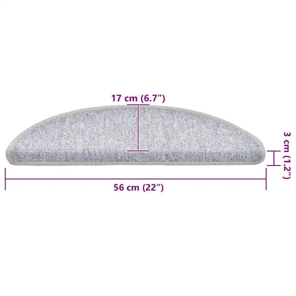 Tappetini per scale 20 pz 56x17x3 cm Grigio chiaro Semicircolari 3365784