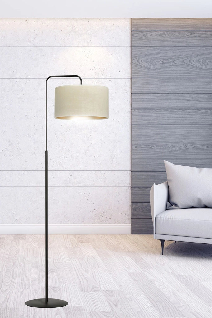 Lampada da terra Emibig Hilde nera/beige oro E27 150cm