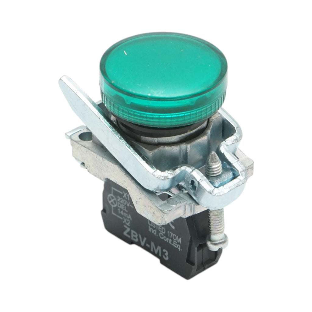 Indicatore di segnale LED verde 220V, 14mA, TB4 Breckner Germany