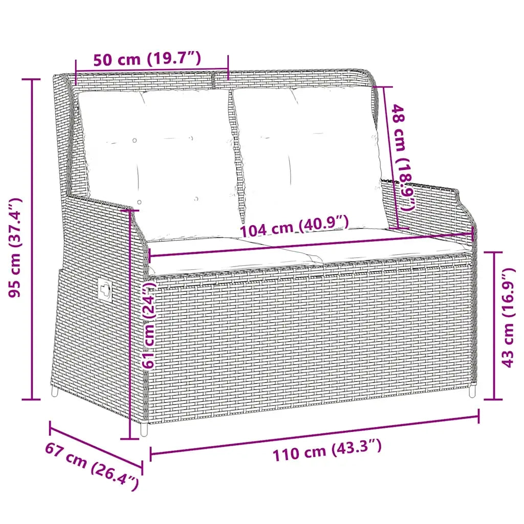 Panchina da giardino Marrone polyrattan 3394464
