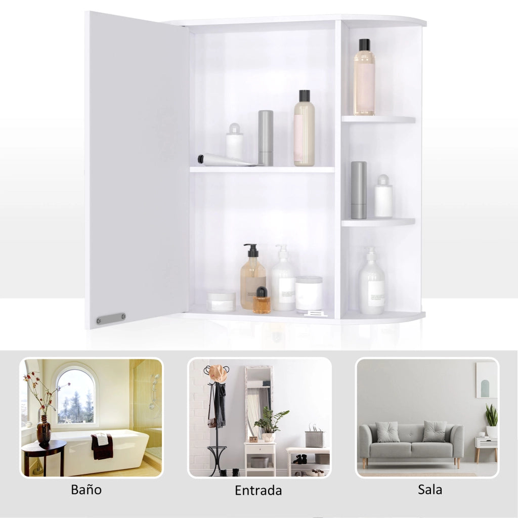 Armadio da bagno con specchio ¨C Zephmum ¨C Bianco 66x17x63 cm