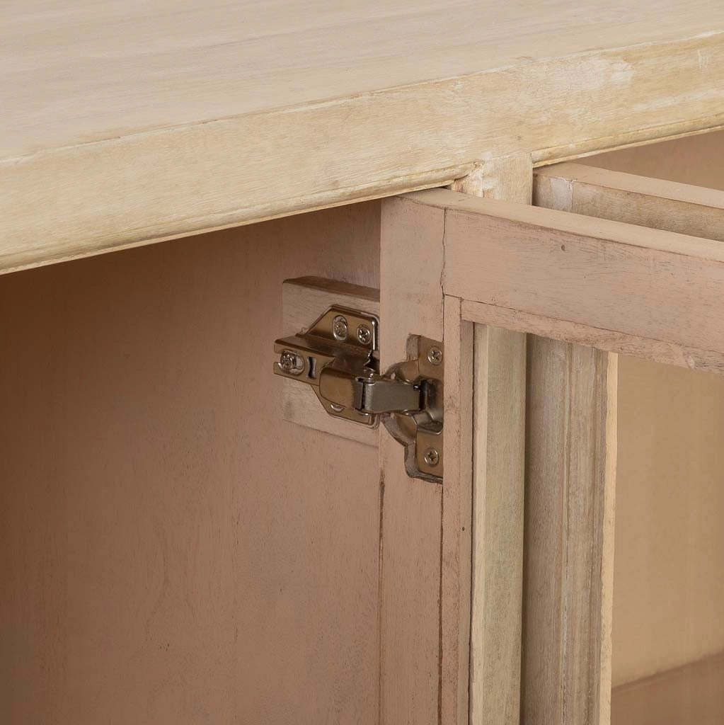 Credenza in legno beige con 4 ante 150x40x90h cm