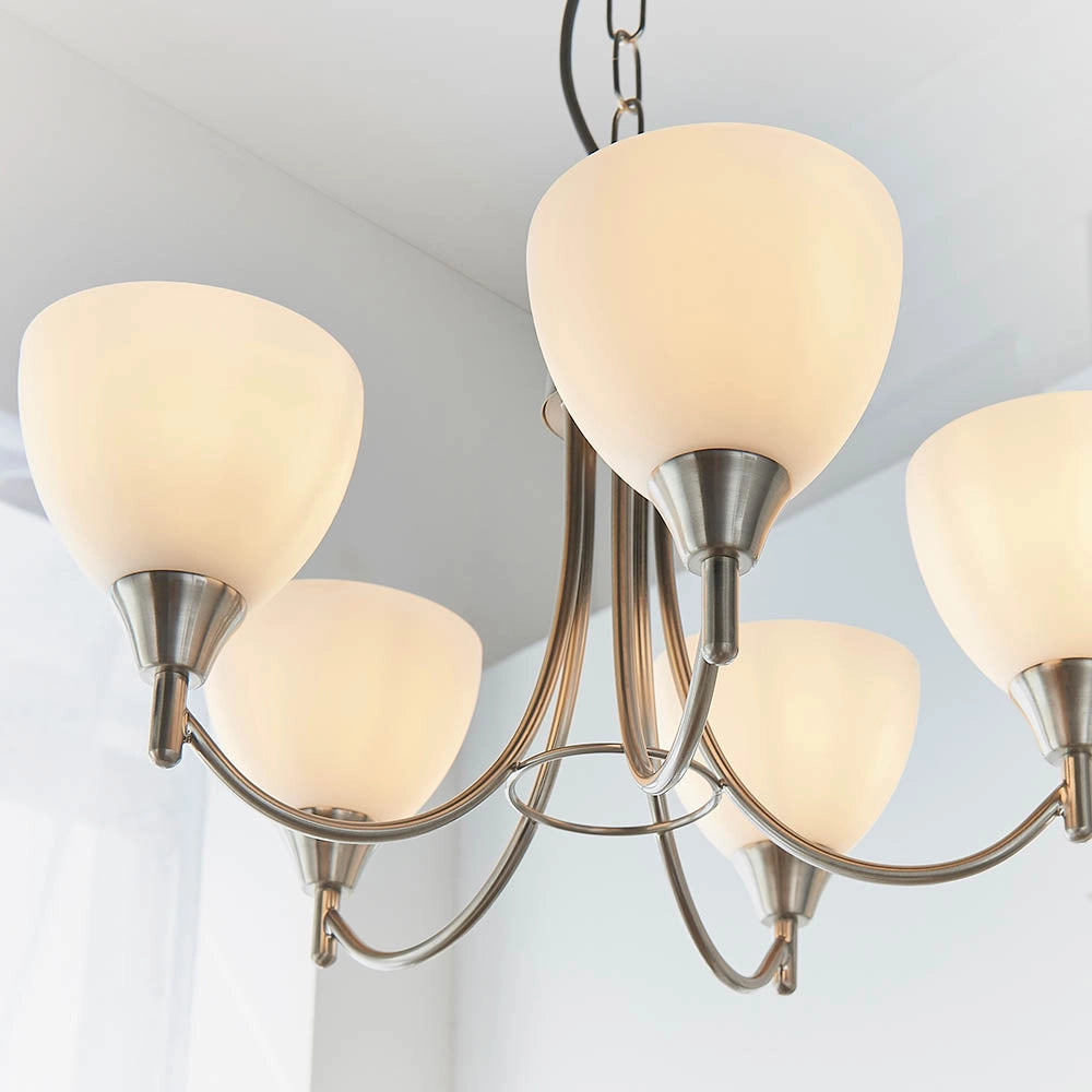 Lampadario classico Alton cromo satinato 5xE14 Endon