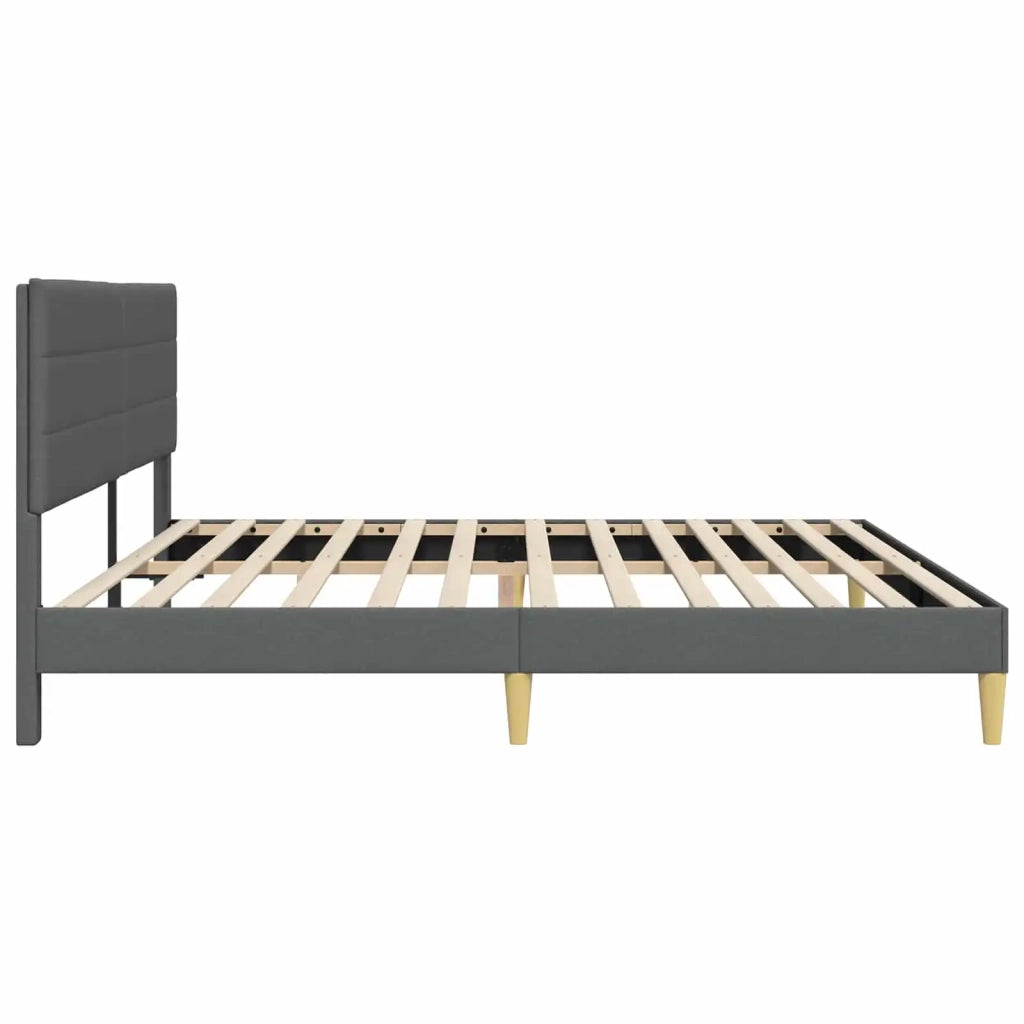 Letto matrimoniale | Letto per adulti | Struttura del letto Grigio Scuro 200 x 200 cm Tessuto