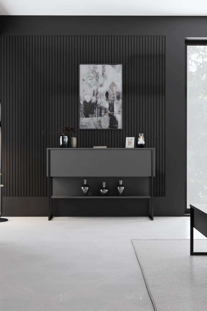 Cassettiera "Luxe" in legno - 120 x 30 x 80 cm - NeroAntracite