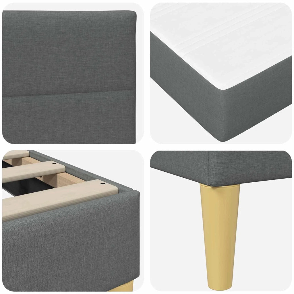 Struttura del letto-Giroletto Grigio scuro 80 x 200 cm Poliestere