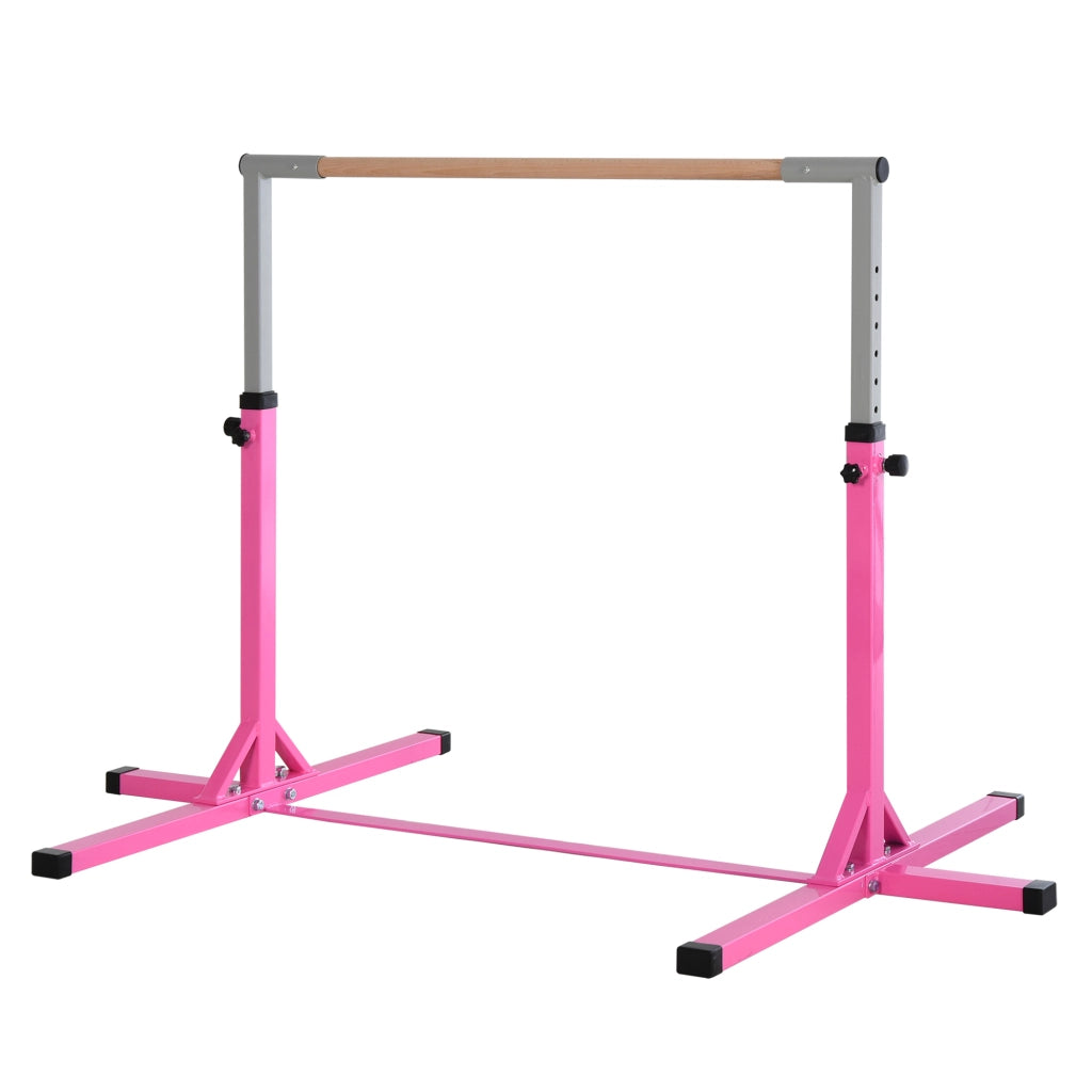 Sbarra per Ginnastica Bambini ¨C Minimal ¨C Rosa, Legno e Metallo, Regolabile