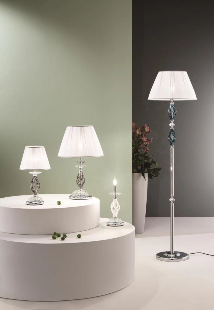 LUMETTO 1306 1 LUCE BIANCO E CROMO ATTACCO E14 H.33CM