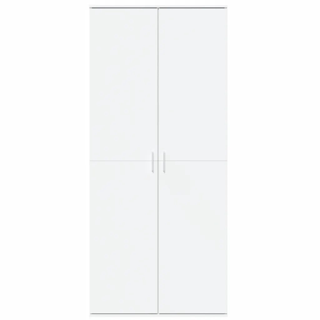 Credenza Bianca 80x35x180 cm in Legno Multistrato