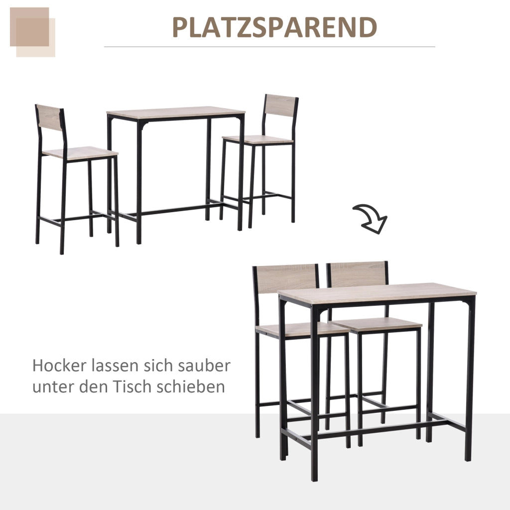Set Tavolo da Pranzo con 2 Sedie ¨C Minimal ¨C Legno Naturale