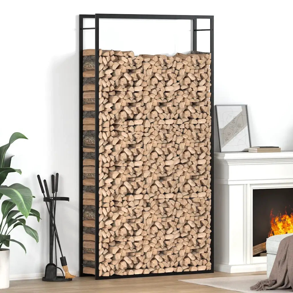 Portalegna Nero Opaco 110x28x214 cm in Acciaio 350311
