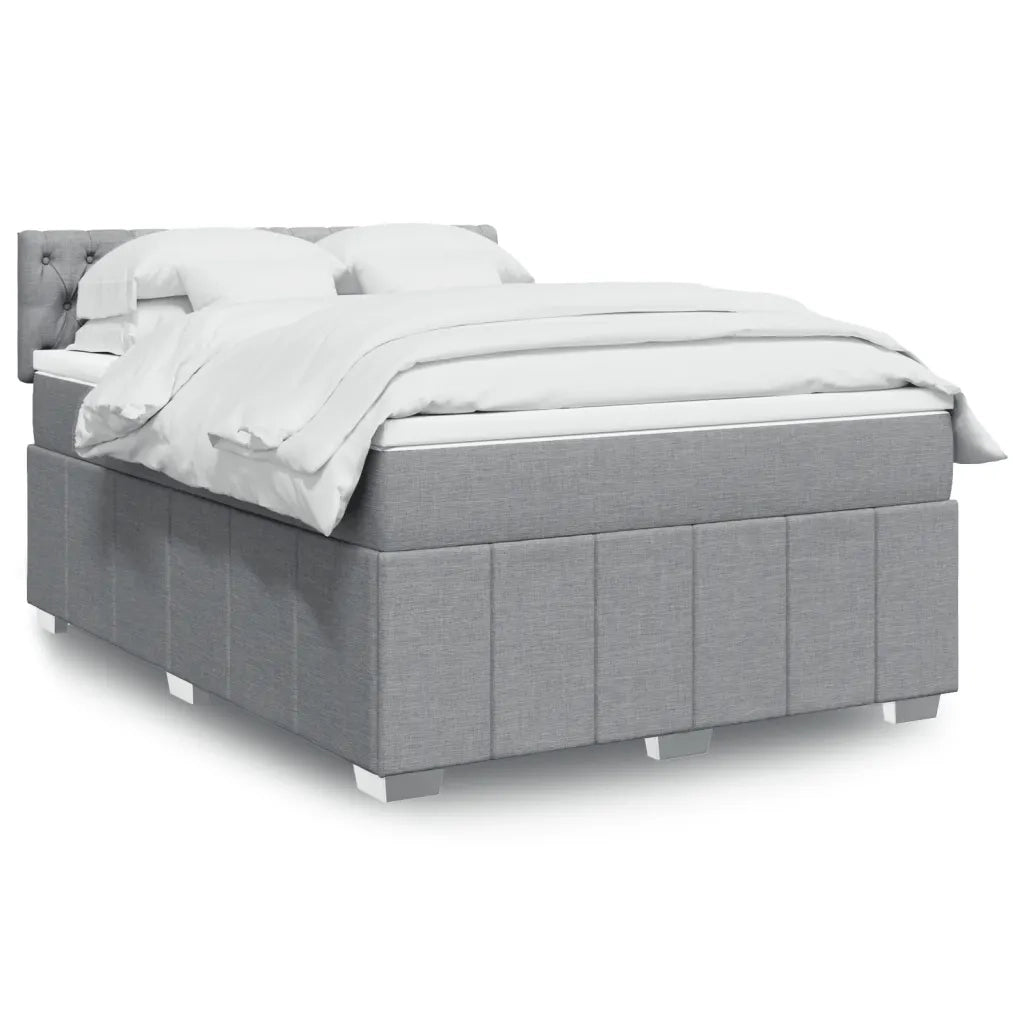 Giroletto a Molle con Materasso Grigio Chiaro 140x200cm Tessuto 3287098