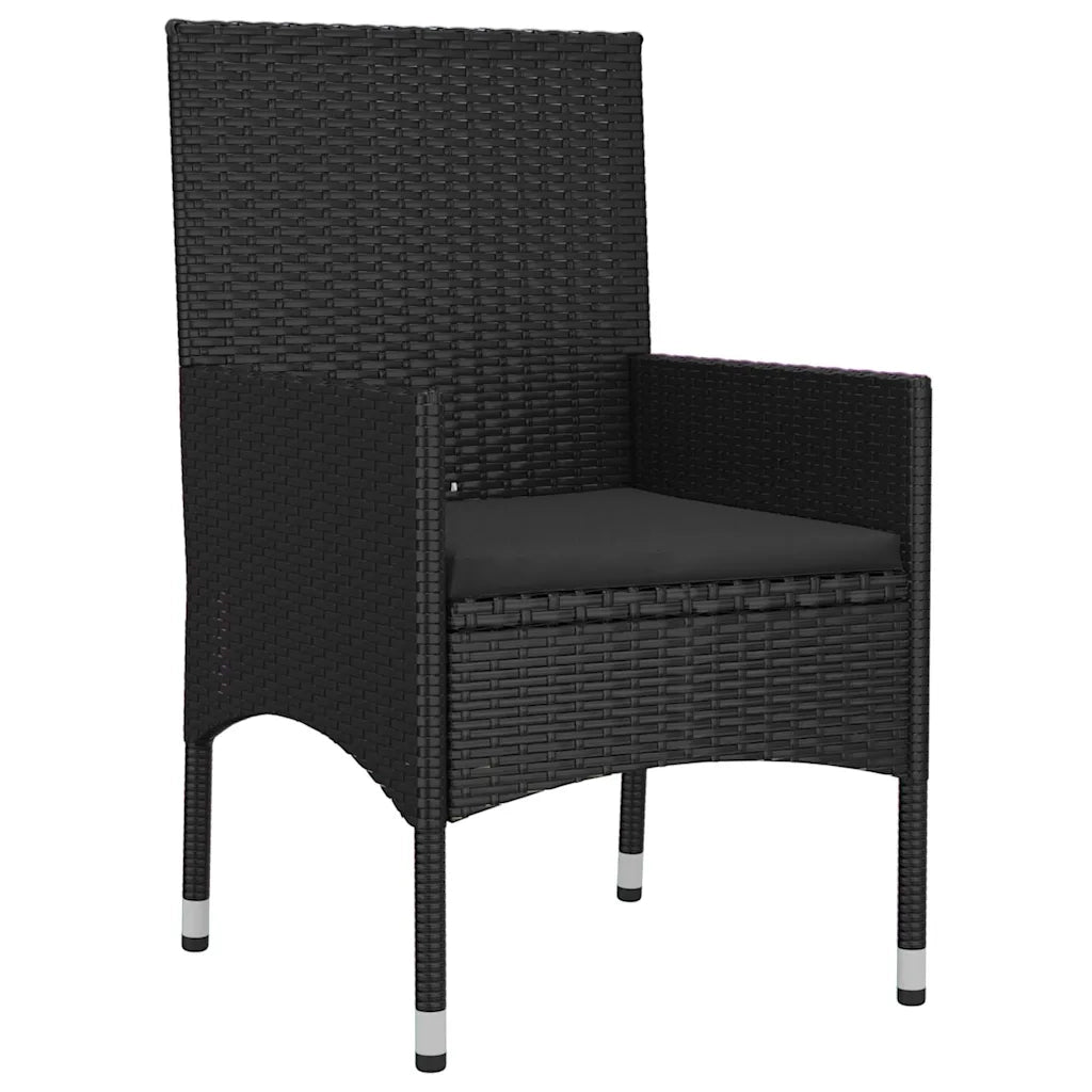 Set Mobili da Giardino 6 pz | Set Salotto da Giardino con Cuscini in Polyrattan Nero