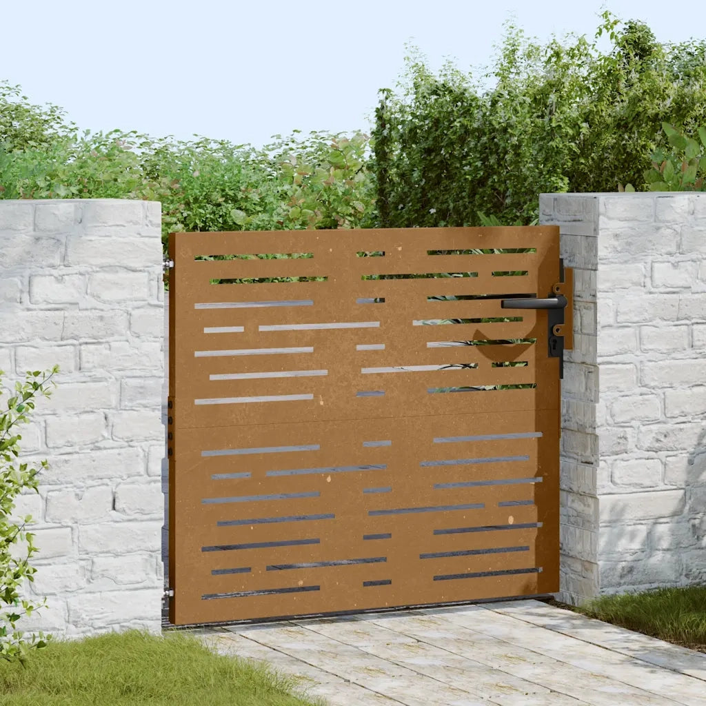 Cancello da giardino 85x75 cm in acciaio Corten design quadrato 153244